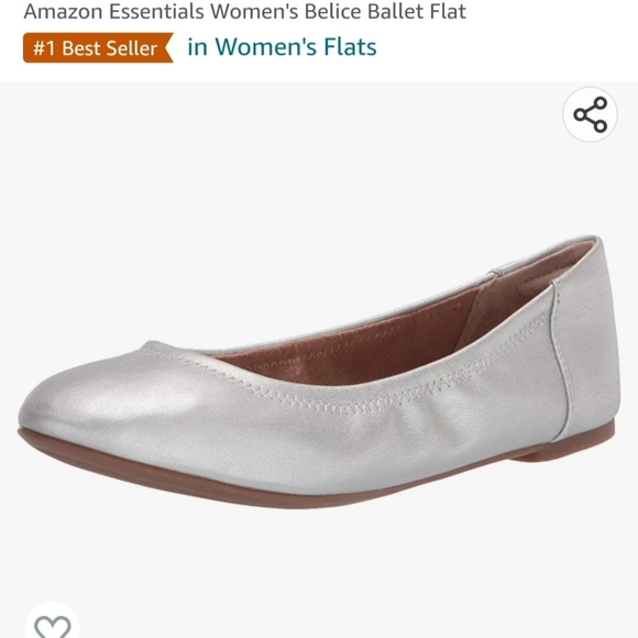 Women's Silver Flats, Size 8 - Picture 1 of 9